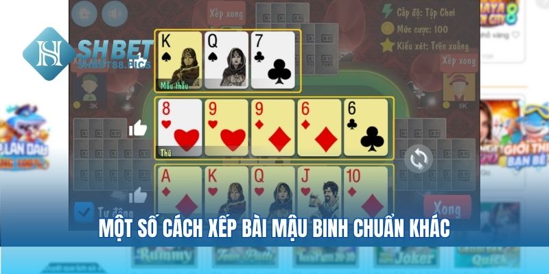 Một số cách xếp bài mậu binh chuẩn khác